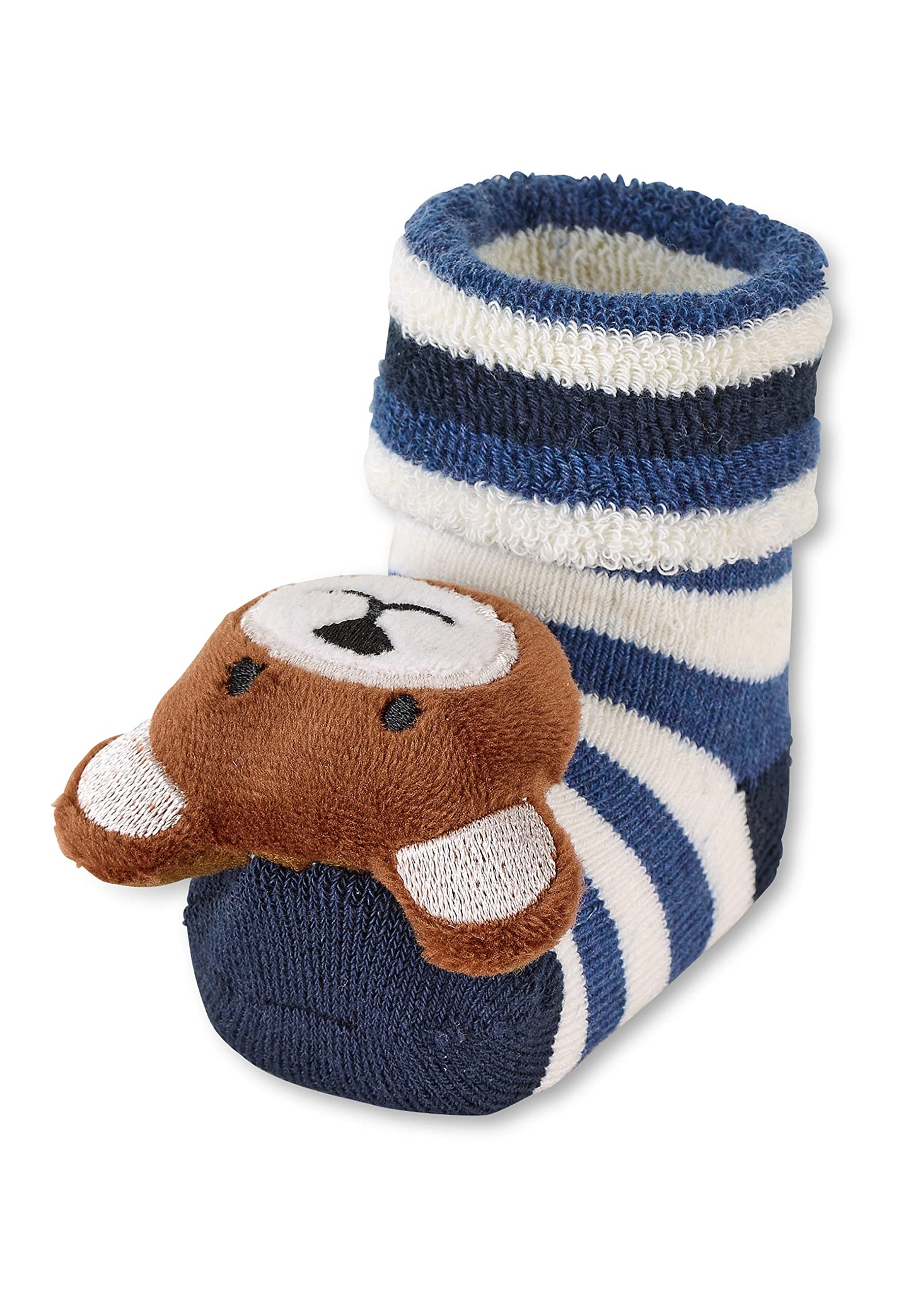 Sterntaler Baby - Jungen Baby-rasselsöckchen Bär Socken, Marine, 15-16 EU